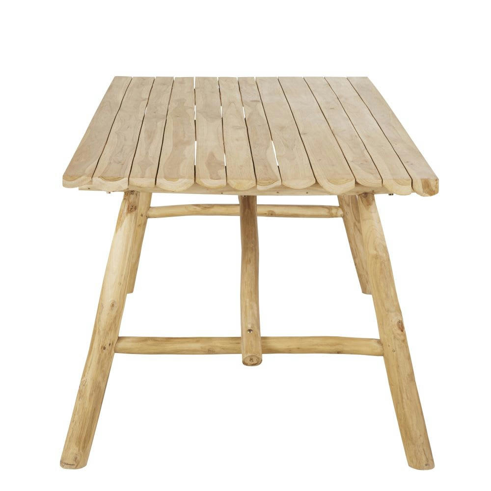 Crusoé - Table de jardin en branches de teck recyclées 6 personnes
