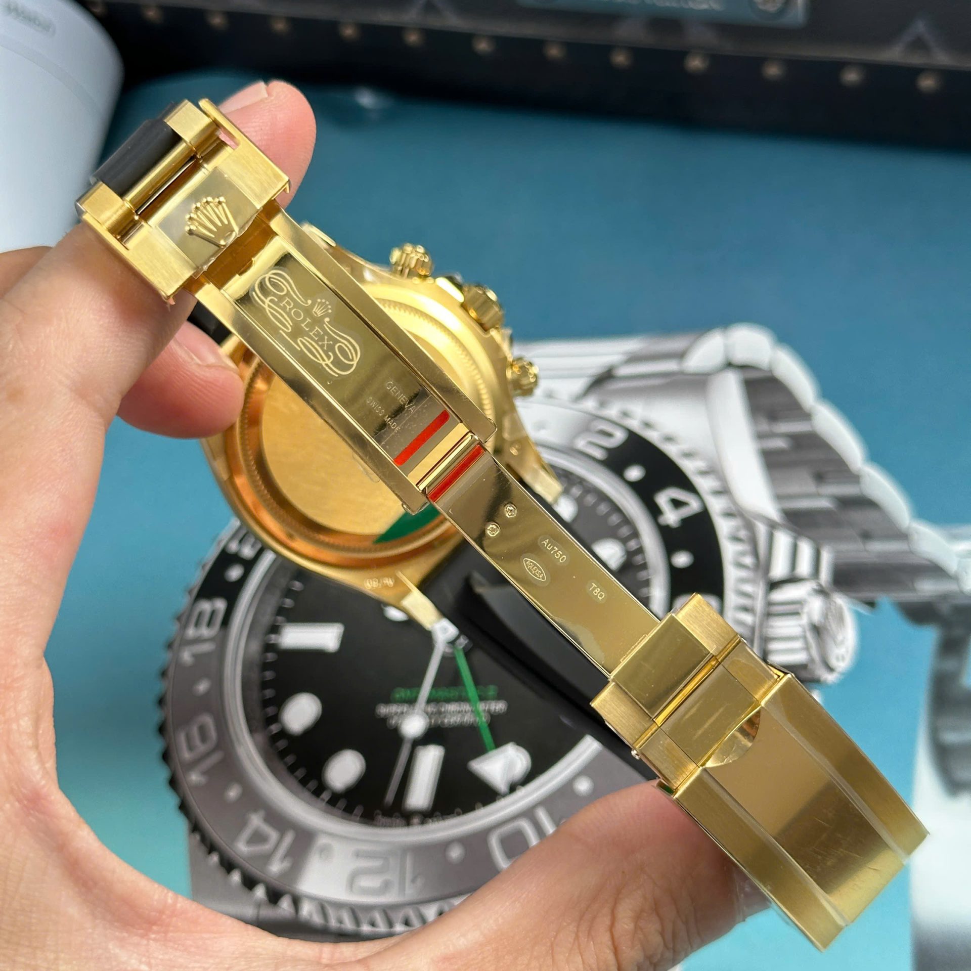 Rolex Daytona 126518LN Alcaraz YG Plated Turquoise Blue Dial 40mm Oysterflex Super Clone