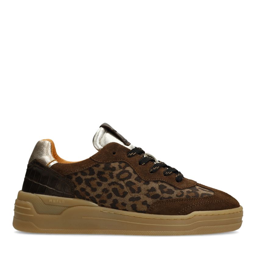 Manfield Leopard suède sneakers