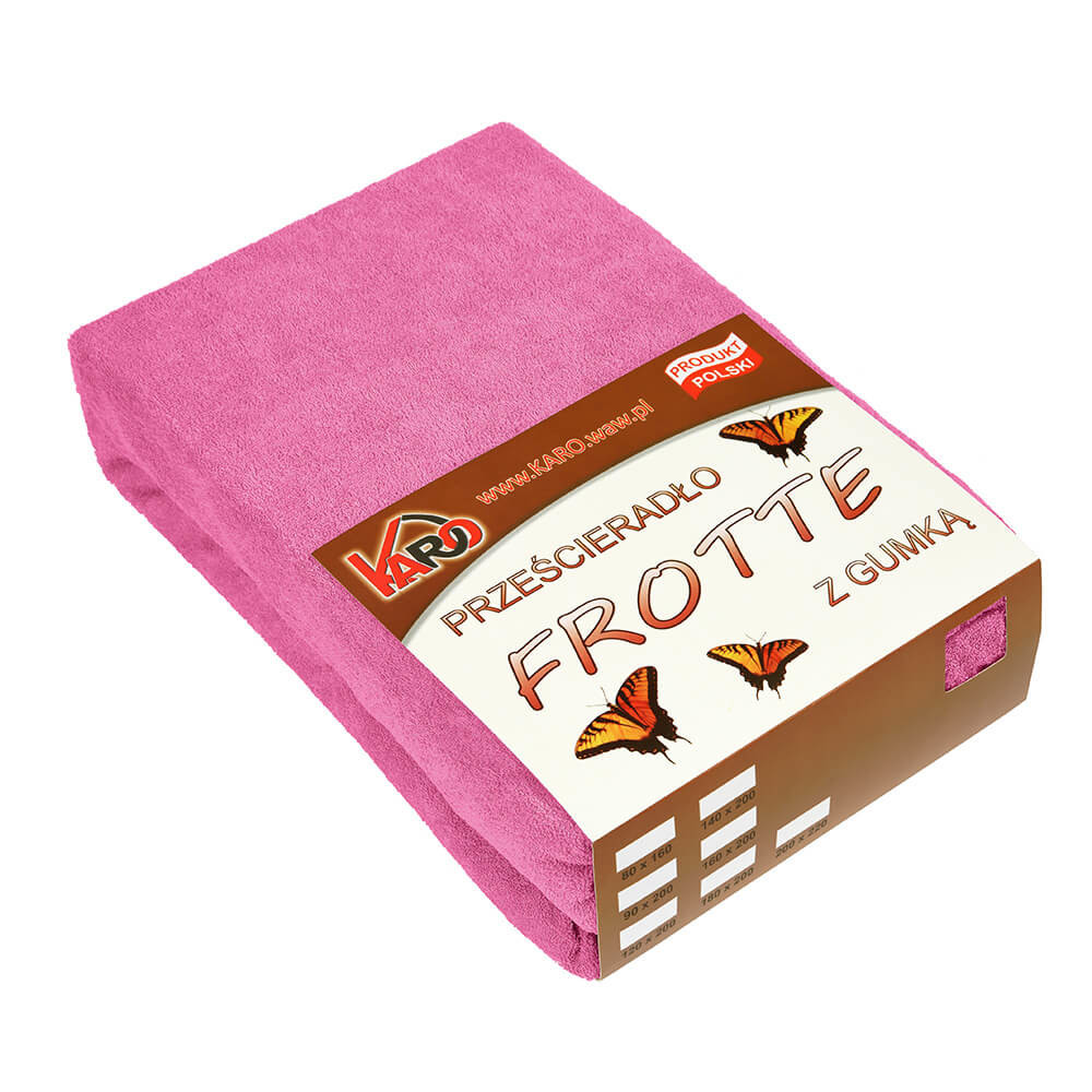 Prześcieradło frotte z gumką 80x200 amarantowe 021 KARO