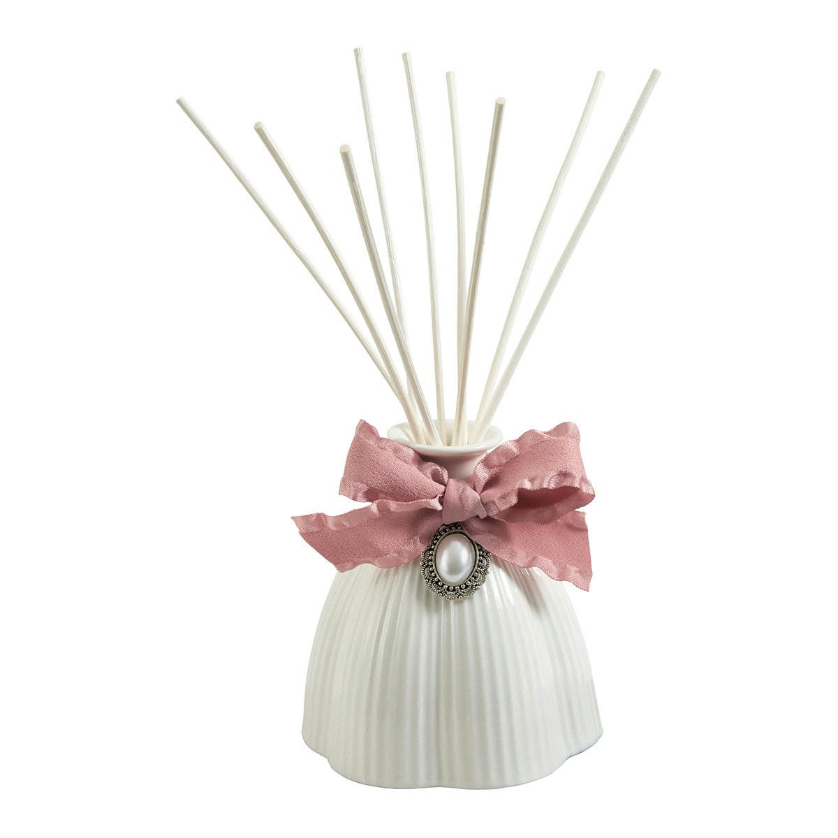 - Diffuseur de parfum côtelé blanc 200 ml - Secret de Santal