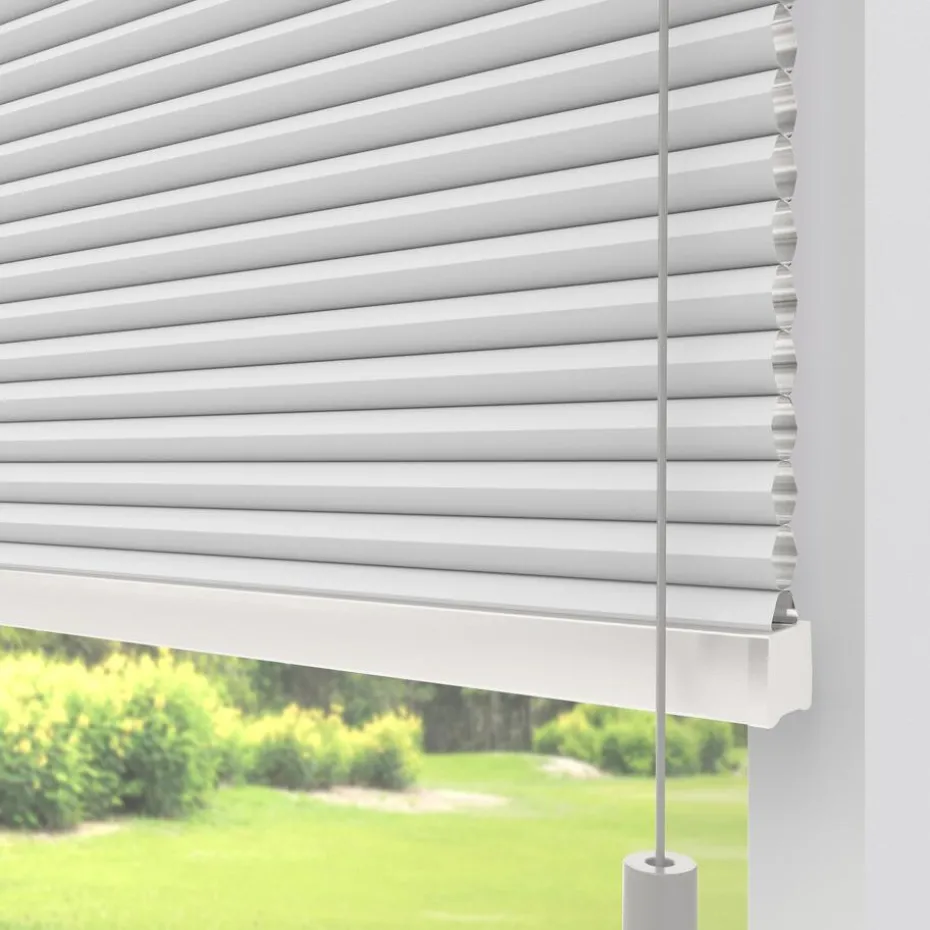 Kwantum Plisségordijnen | Fenstr Dubbel Plissé Thirza  Verduisterend Wit