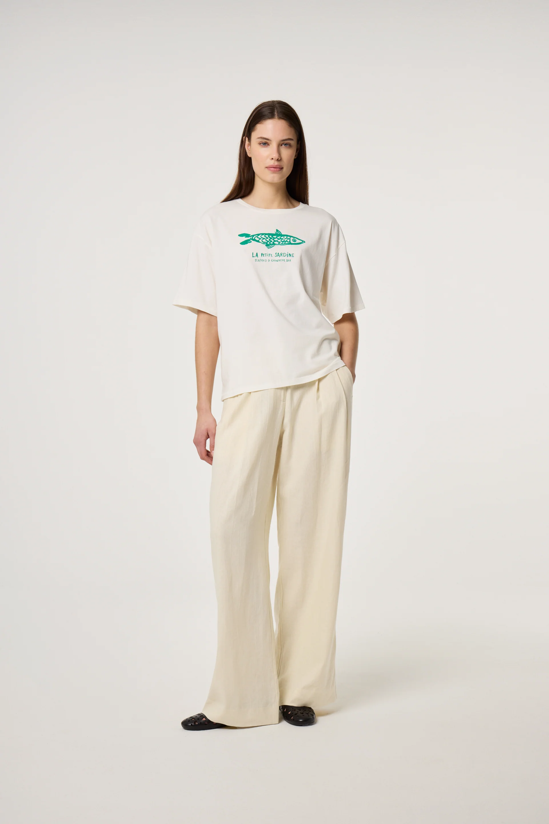 Fay T-shirt | Cosy White/Green