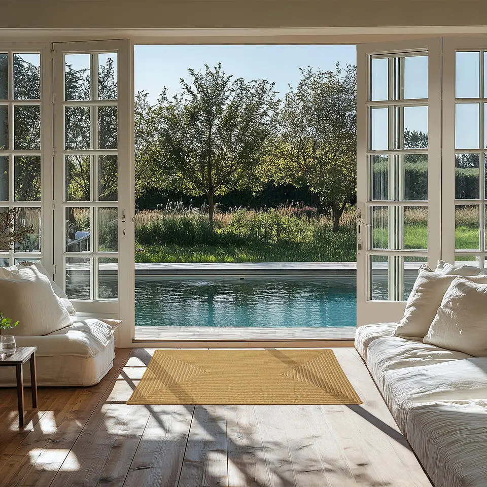 tectake? Gevlochten vloerkleed Raya in jute-look 60 x 90 cm - Bruin