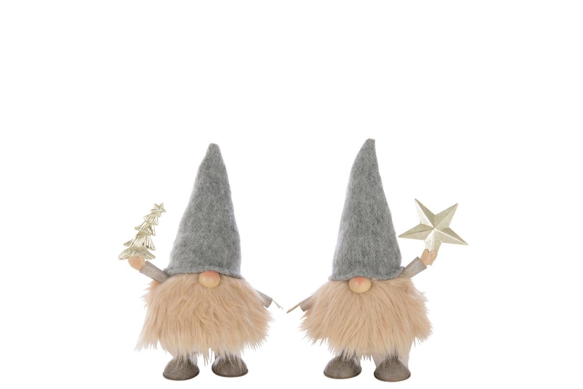 J-Line figuur Kerstman Ster   Boom - metaal - mix - large - 2 stuks