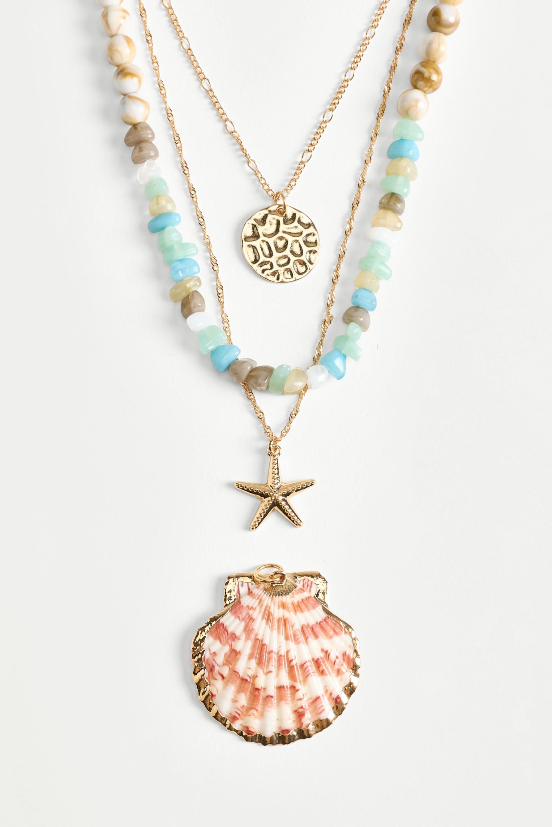 Collar multicapa con motivos marinos