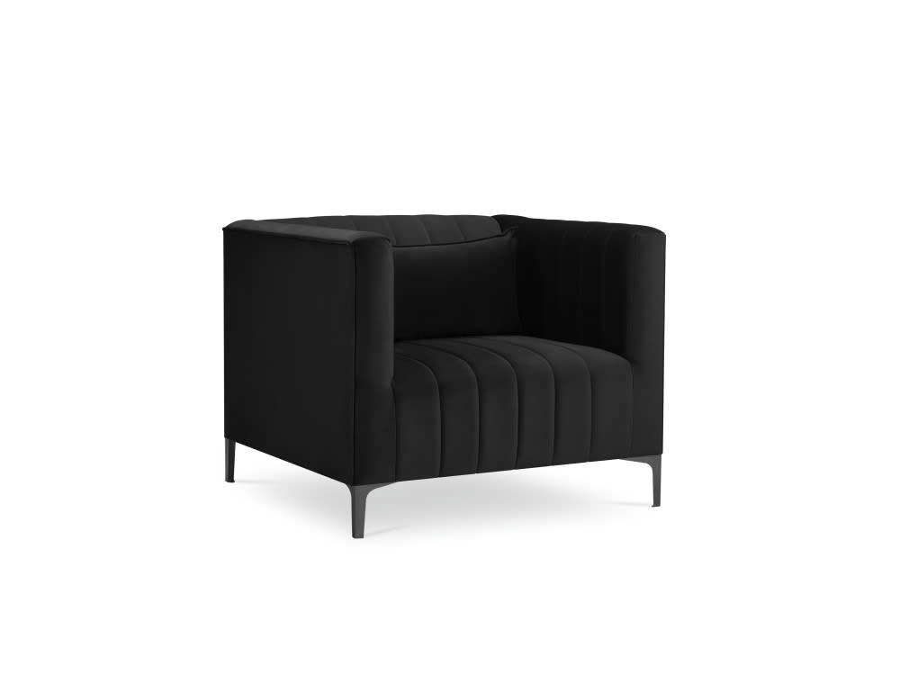 ANNITE - Fauteuil en velours noir