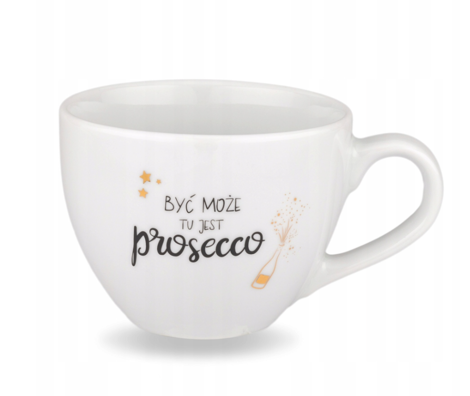 Biały Kubek Porcelanowy 500 ml - Być Może Jest Tu Prosecco