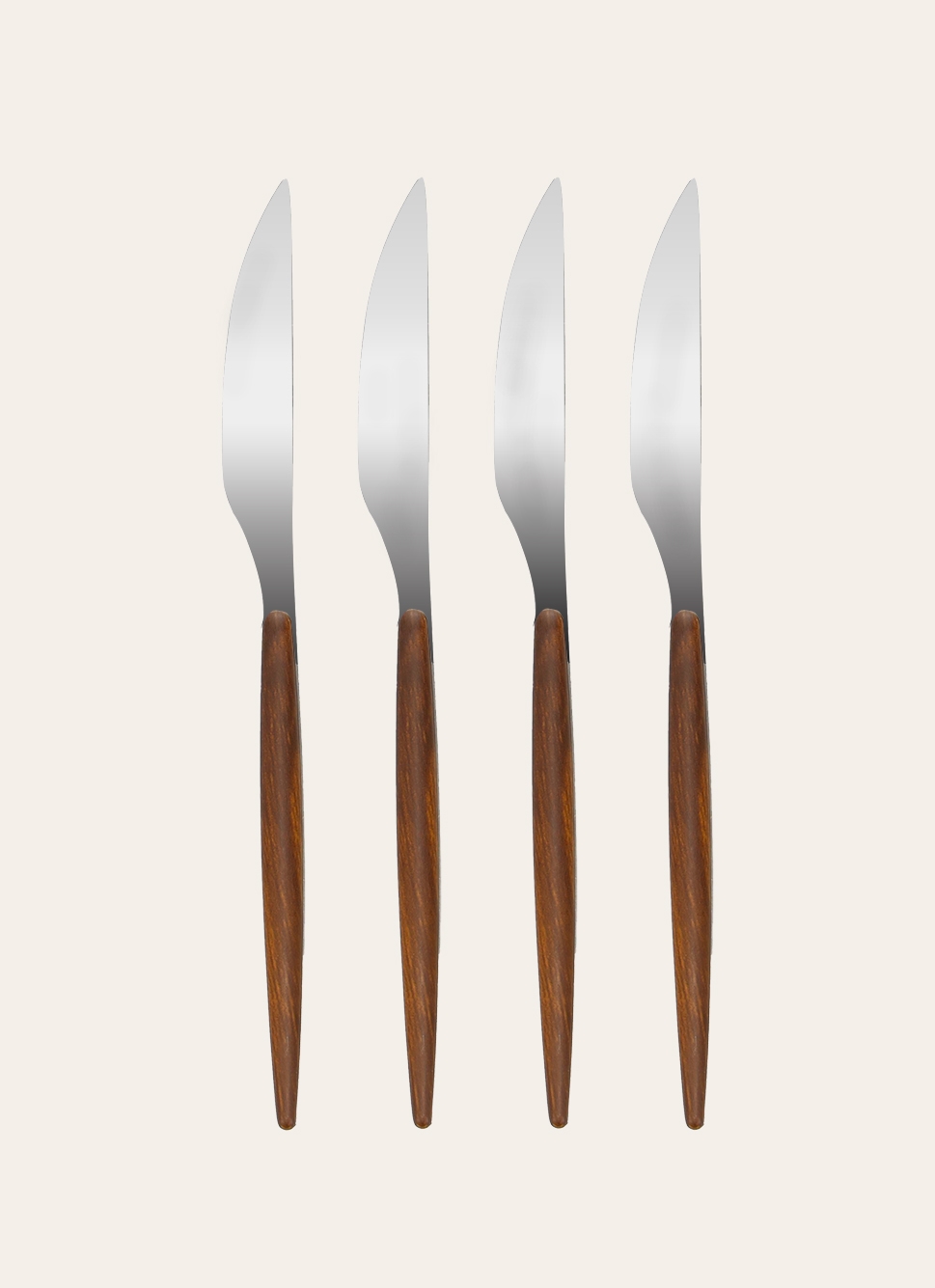 COFFRET DE 4 COUTEAUX ARGENTÉ & BOIS