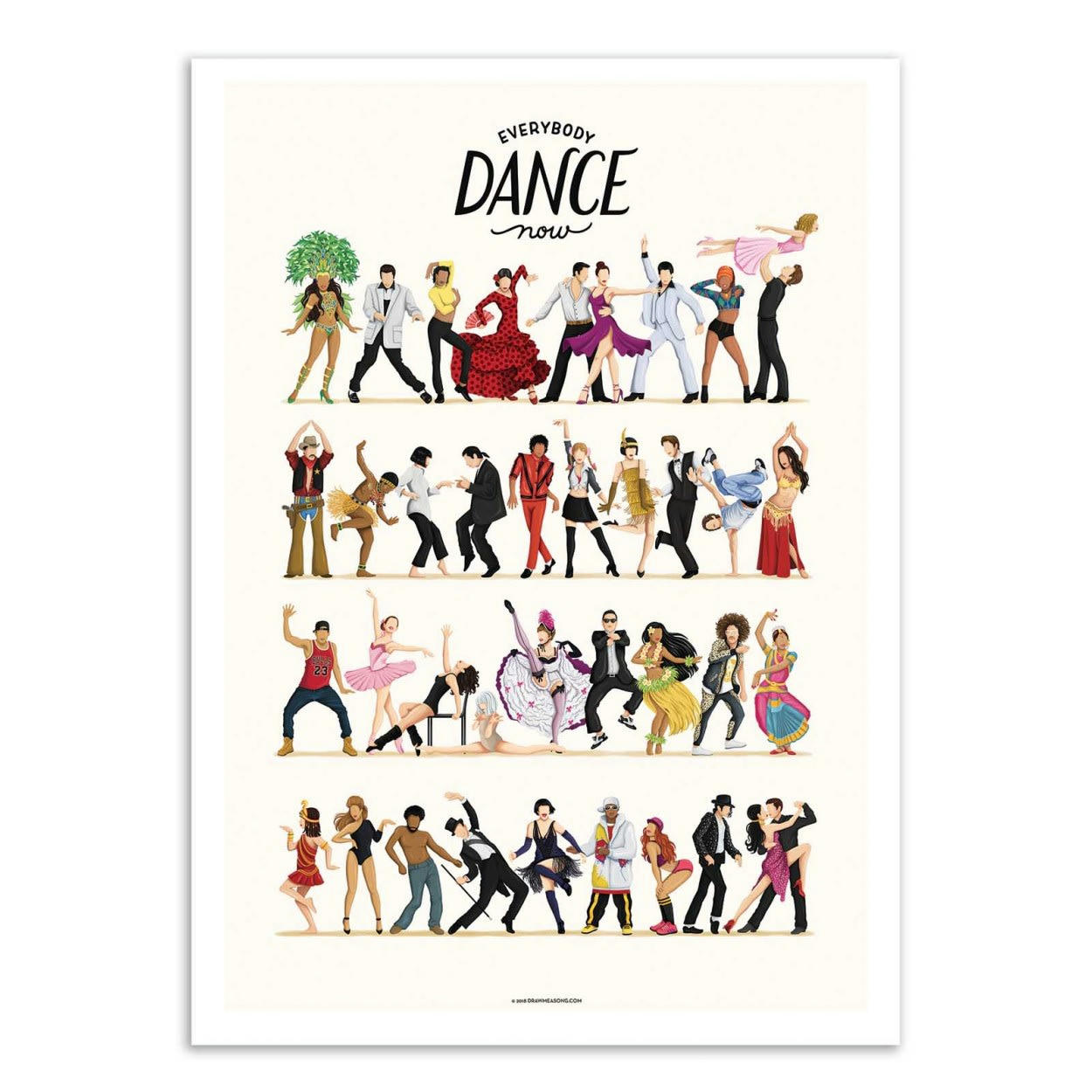 NOUR TOHME - EVERYBODY DANCE NOW - Affiche d'art 50 x 70 cm