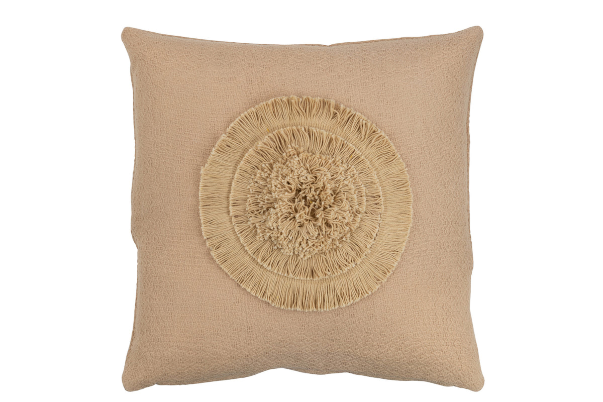 J-Line kussen Zon Vierkant - polyester - beige