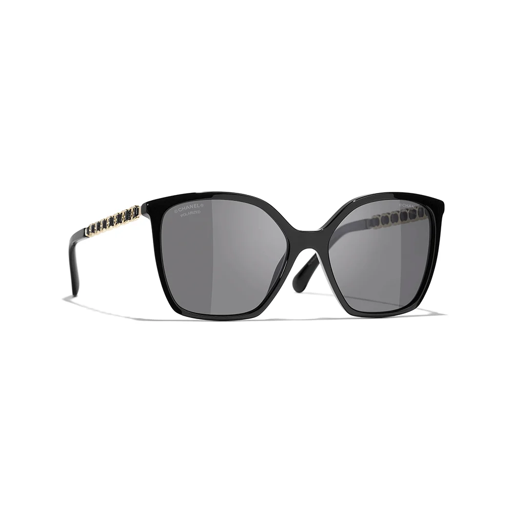 Chanel  Mirror leg Hollowed out Logo Sunglasses