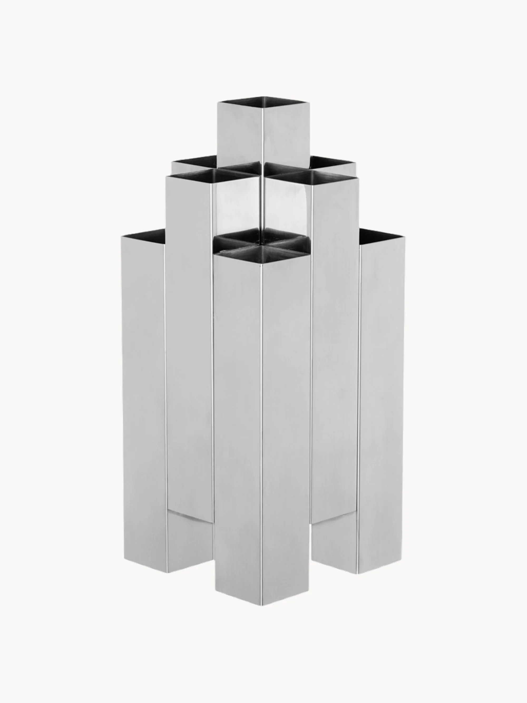 Vase Tessera aus Stahl, H 28 cm