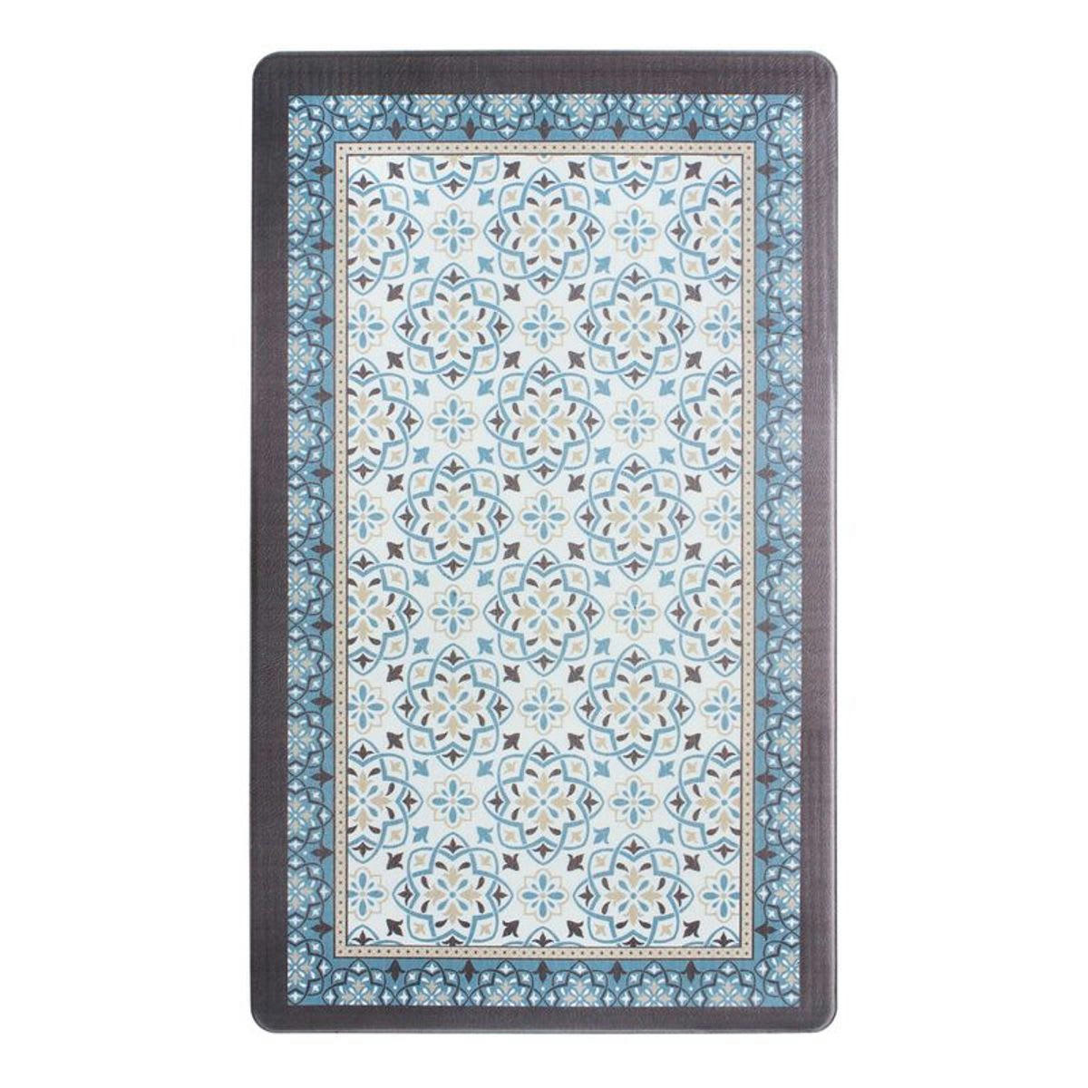 AZULEJOS - Tapis de cuisine carreaux de ciment bleu gris 45x75