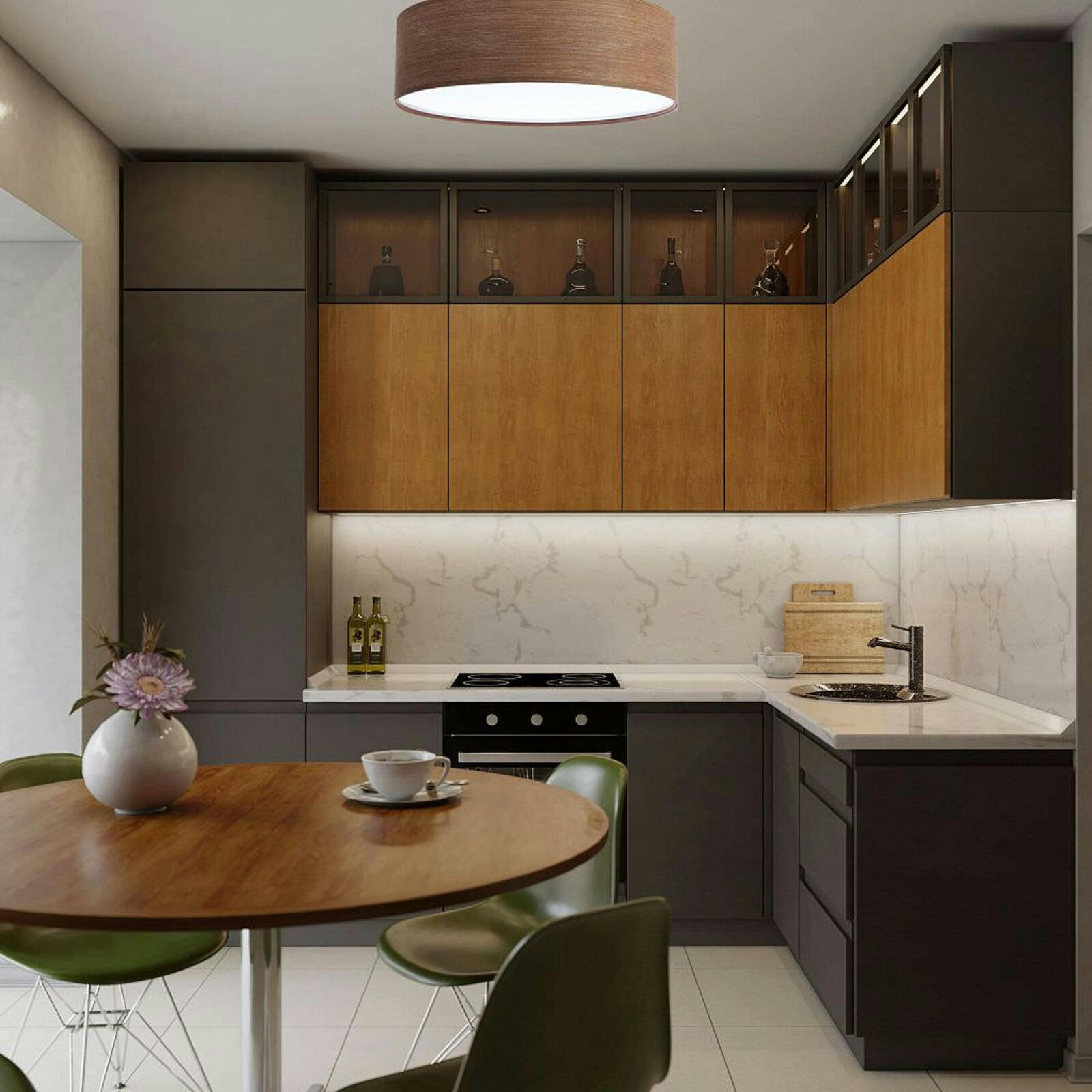 NATURAL - Plafonnier Tissu Bois foncé