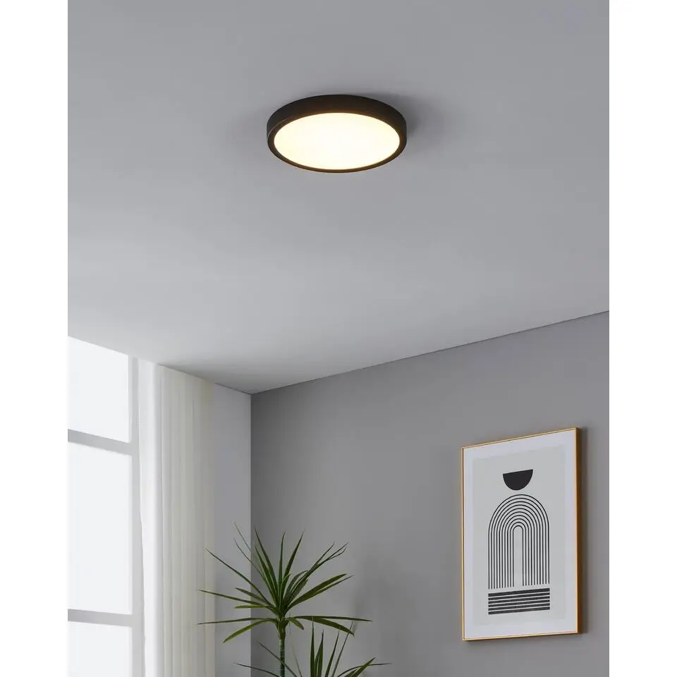 EGLO Fueva 5 Opbouwlamp - LED - &Oslash; 28,5 cm - Zwart/Wit