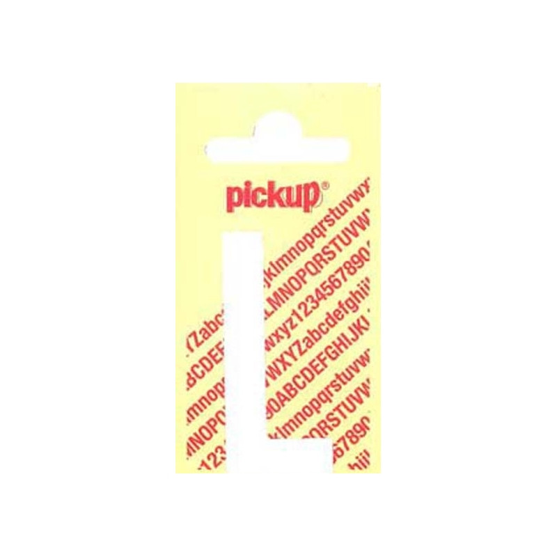 Lettre L adhésive blanche 4 x 6 cm