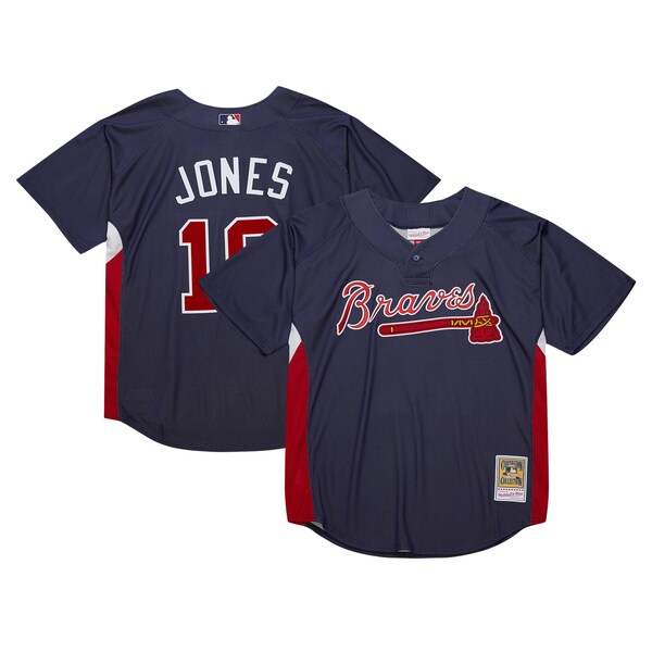 Chipper Jones Atlanta Braves Cooperstown Collection 2007 Batting Practice Jersey - Navy