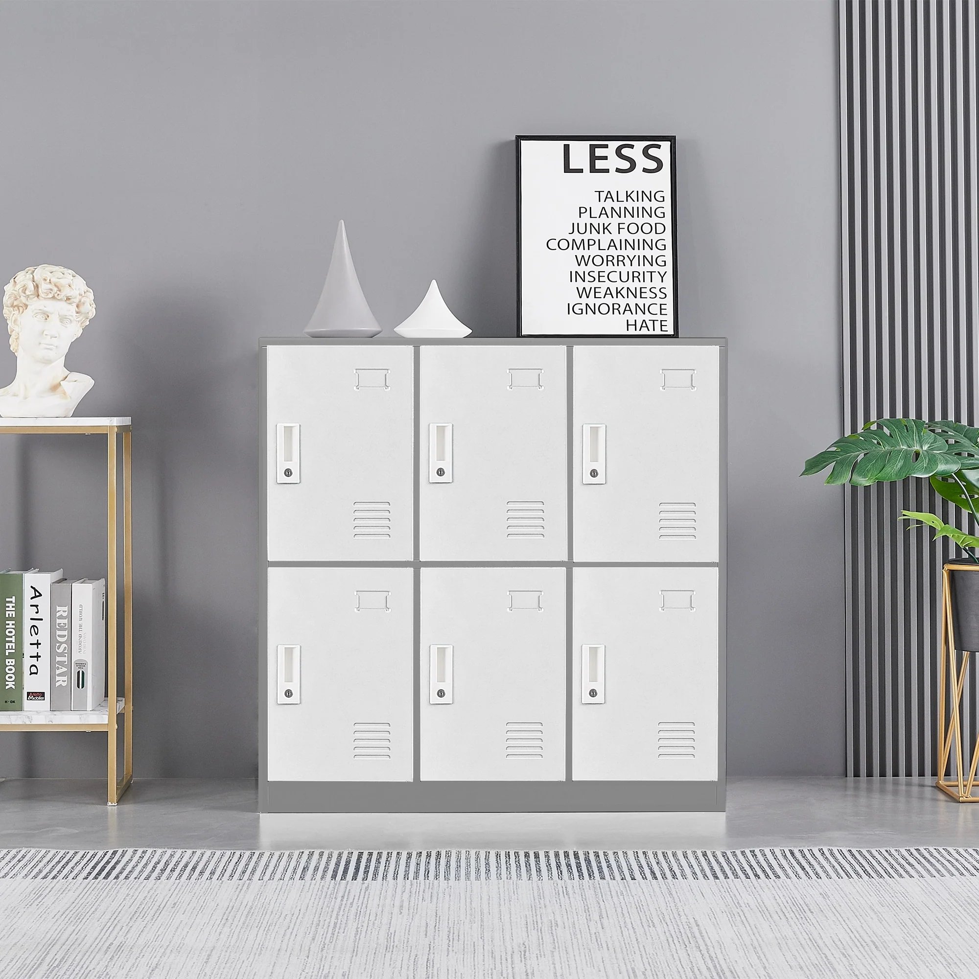 Ouyessir Metal Locker Storage Cabinet for Employees with Keys