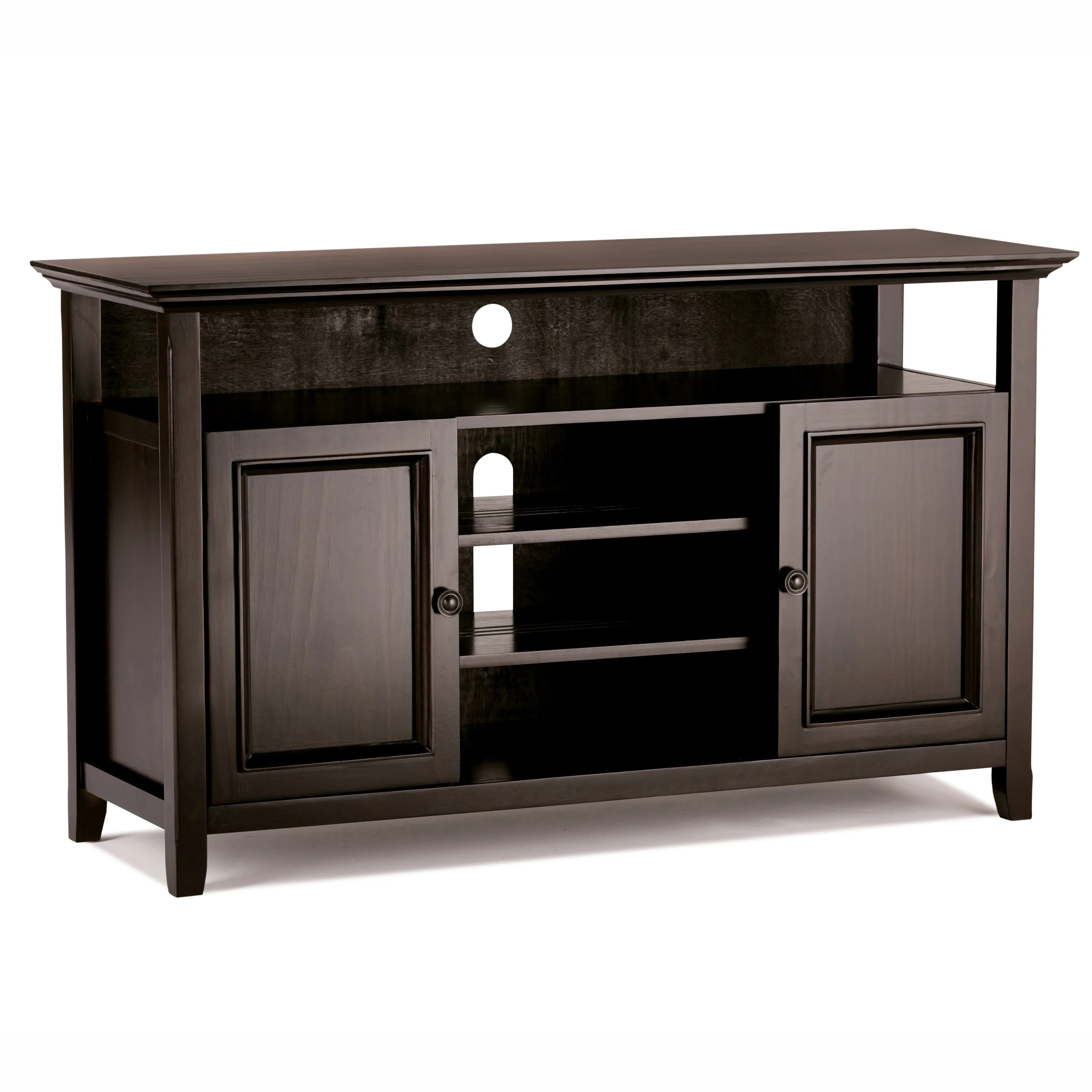 WYNDENHALL Halifax 54 inch Wide Solid Wood Transitional TV Stand - 54'' W x 18.9'' D x 31.9'' H