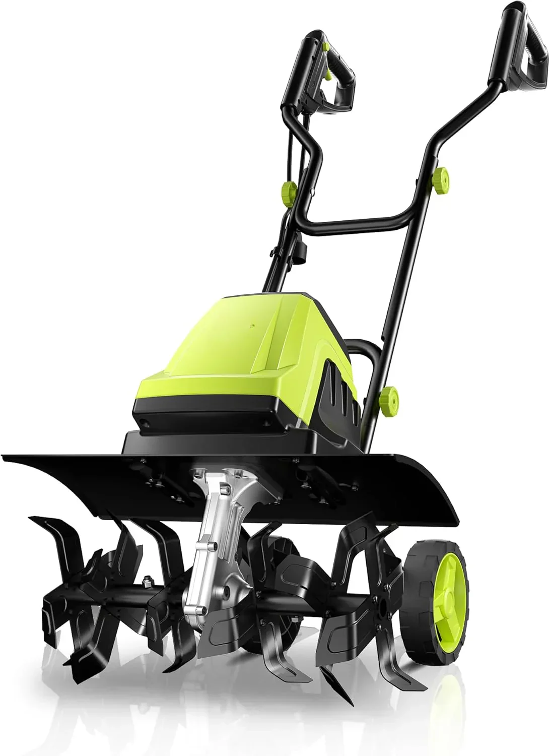 15-Amp 18 Electric Corded Tiller Cultivator, 9 Depth, 24 Steel Tines, Adjustable Foldable Design, Gardening Soil Tool