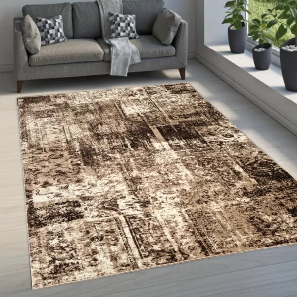 Dywan 80x150 Lisbona 408 brąz modny do salonu pokoju solidny praktyczny