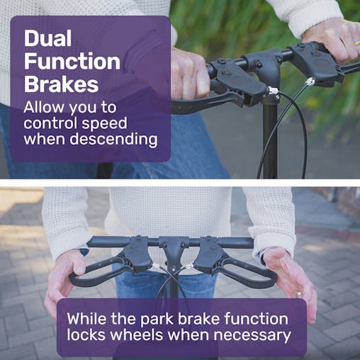 NNEMB Knee Scooter Walker-10 Tyres-Dual Brakes-Bag-Broken Leg Ankle Foot Mobility-Crutches Alternative-Titanium colour