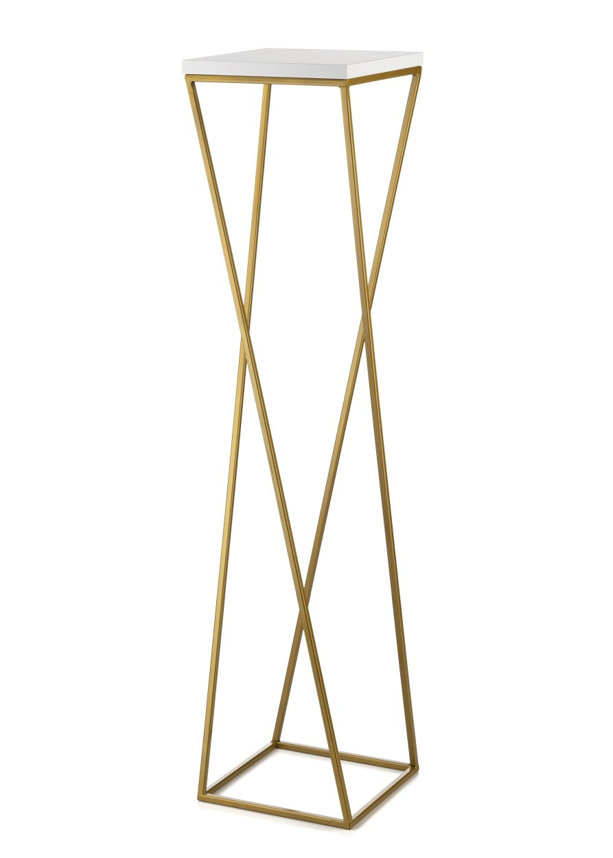 Kwietnik stojak 100 cm złoty biały GLAMOUR
