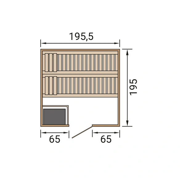 Massivholzsauna »BERGEN 2«, 6 Personen, inkl. 5,4 kW Ofen mit integrierter Steuerung