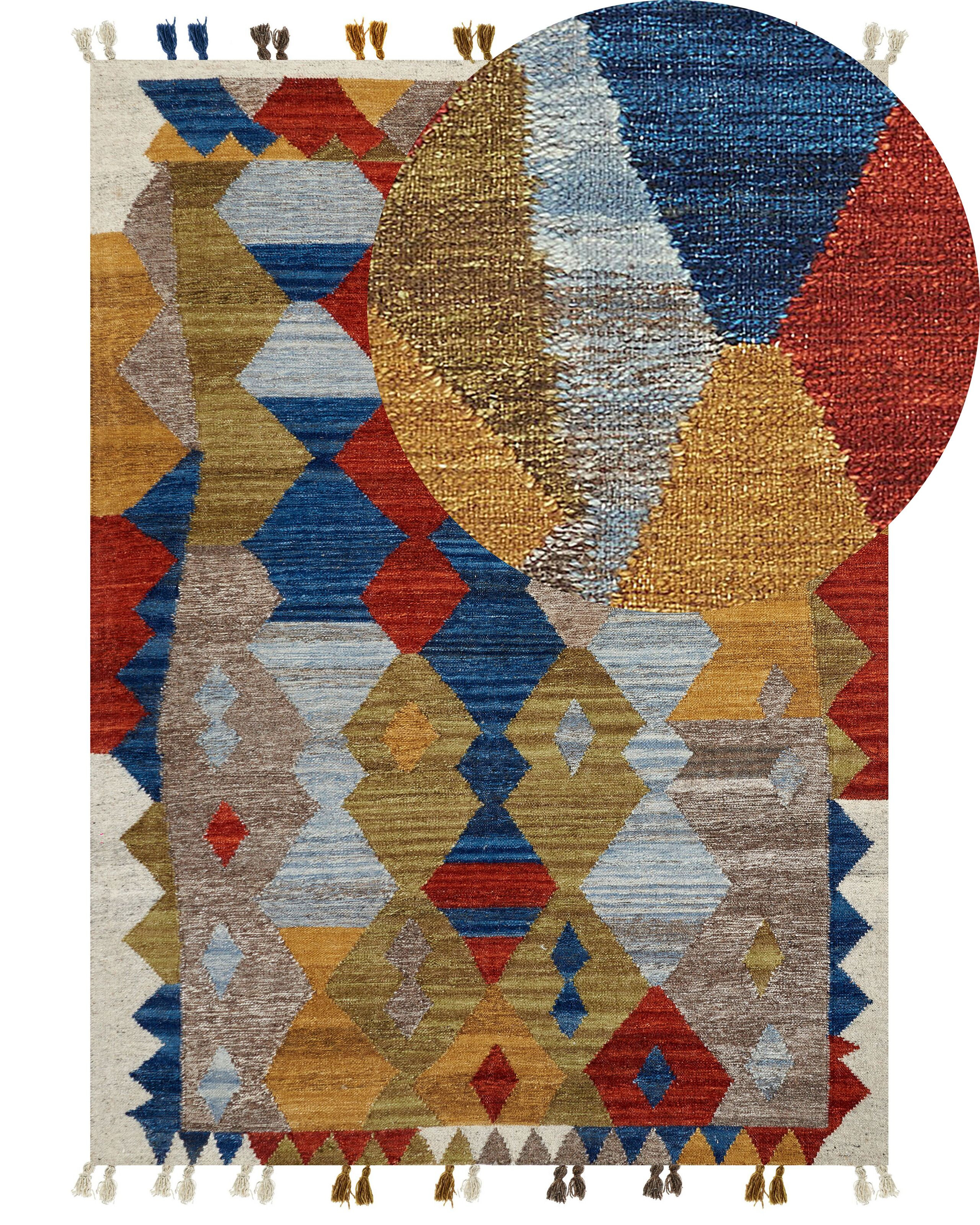 Dywan kilim ręcznie robiony 200 x 300 cm wielokolorowy