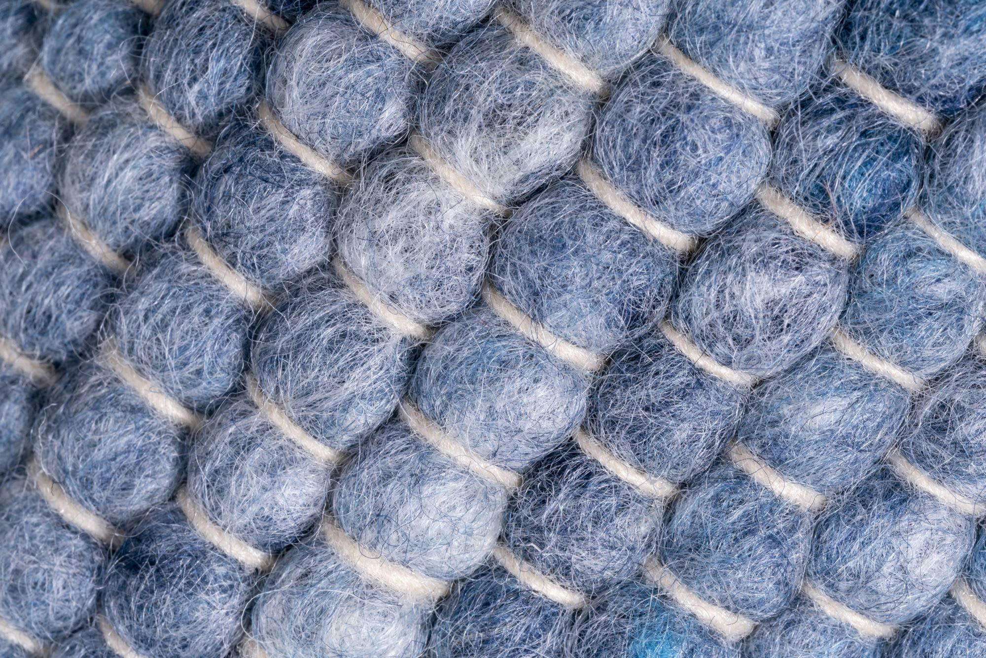 ALPEN - Tapis tissé main en laine vierge - bleu 170x240 cm