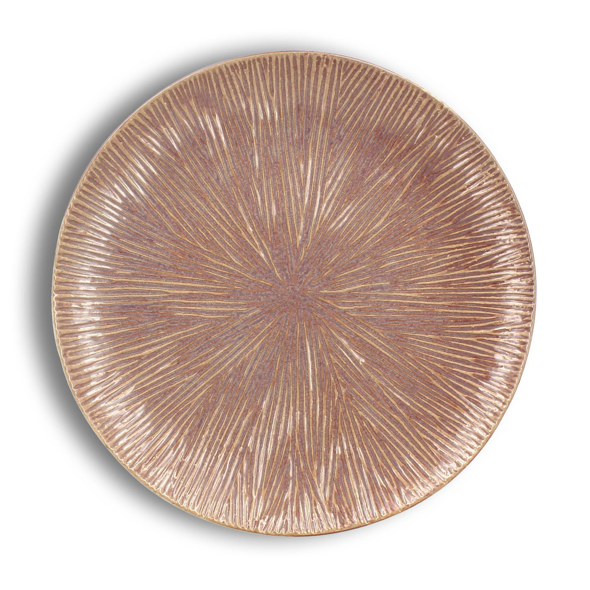 PANTAI - Lot de 6 assiettes plates en grès rose 27cm