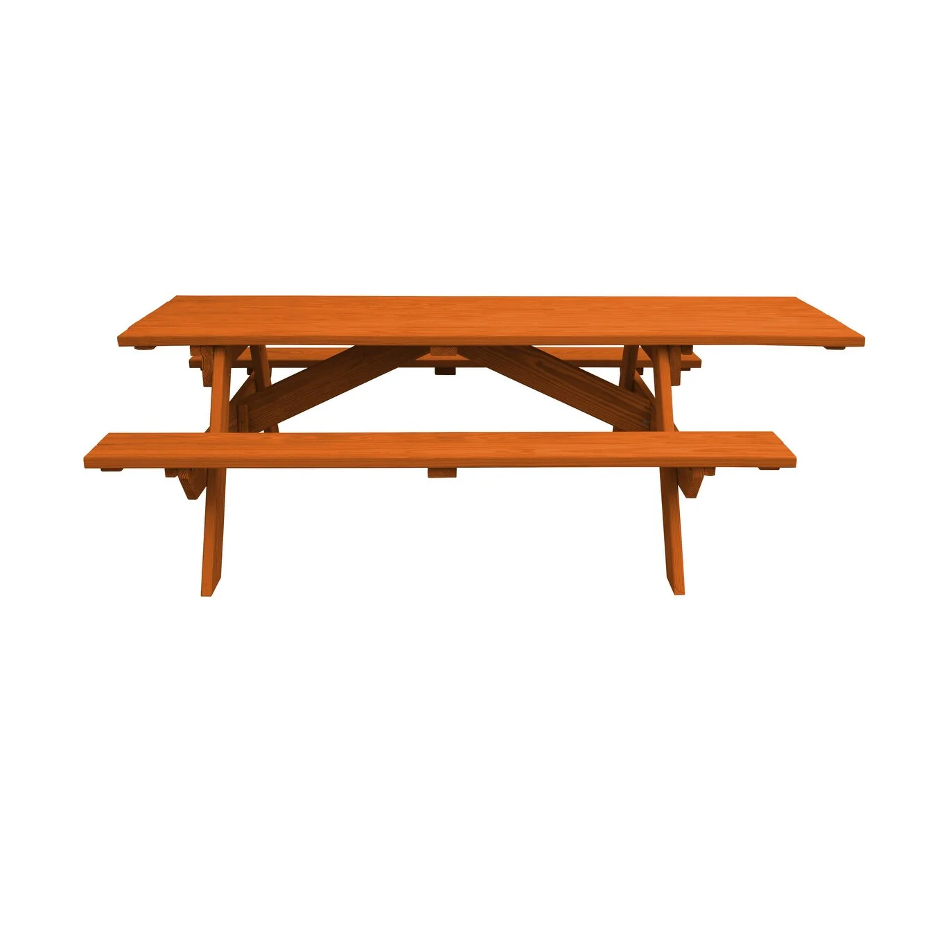 HomeRoots 94 Redwood Solid Wood Outdoor Picnic Table