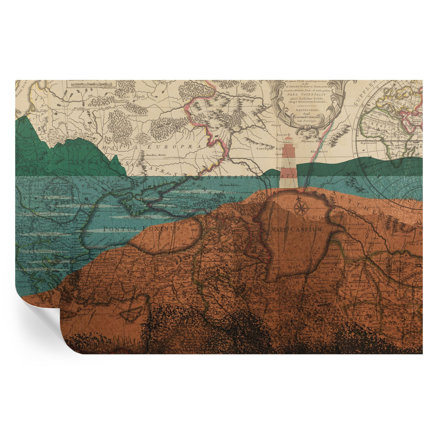 Samoprzylepna tapeta Historyczna mapa 104x70 Wallfluent