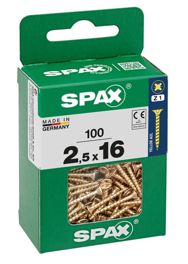 TRESKRUE SPAX TFX GUL 2,5X16MM 100STK/PK