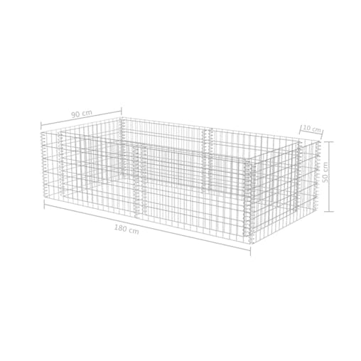 NNEVL Gabion Planter Galvanised Steel 180x90x50 cm