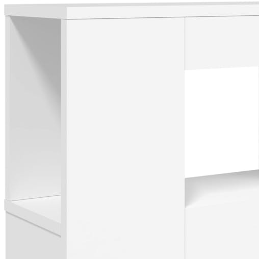 NNEVL LED Headboard White 140x18.5x103.5 cm Engineered Wood