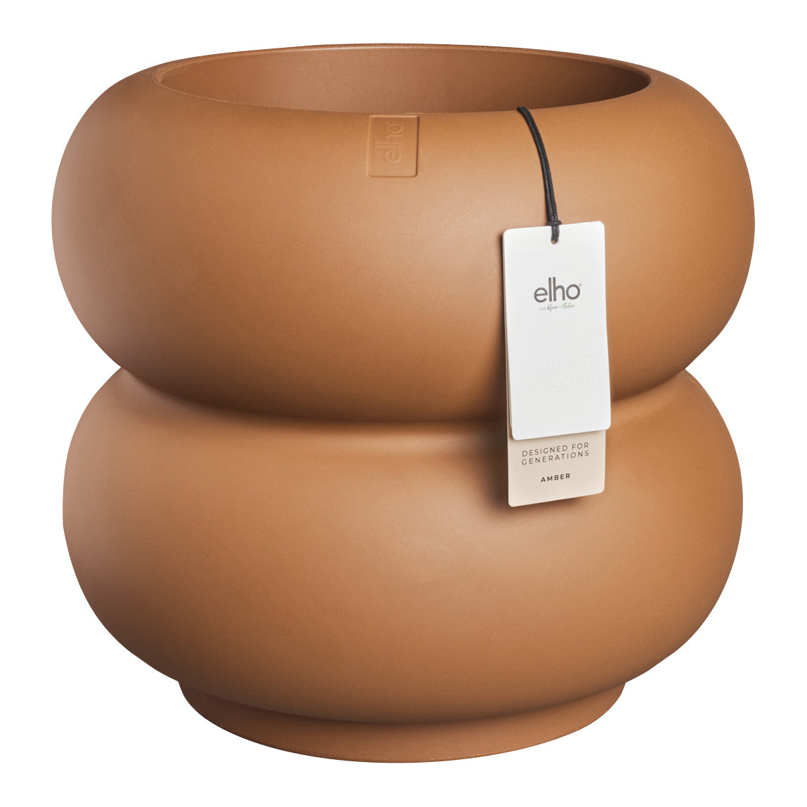 Elho Amber Roll Low 43 - Karamel - Ø 43 x H 40 cm - Binnen en Buiten -