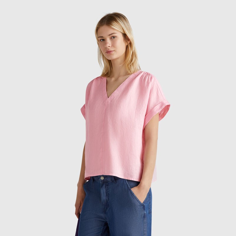 Blouse in pure linen