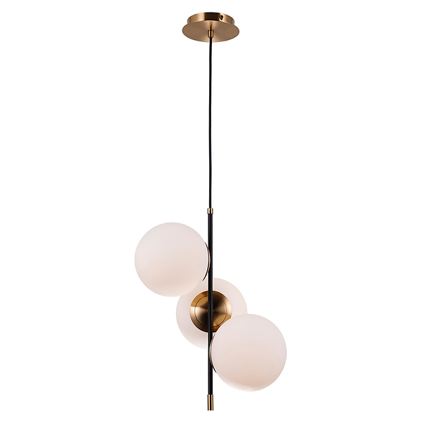 Lampa wisząca Stelia 3-punktowa szklana biało-złota