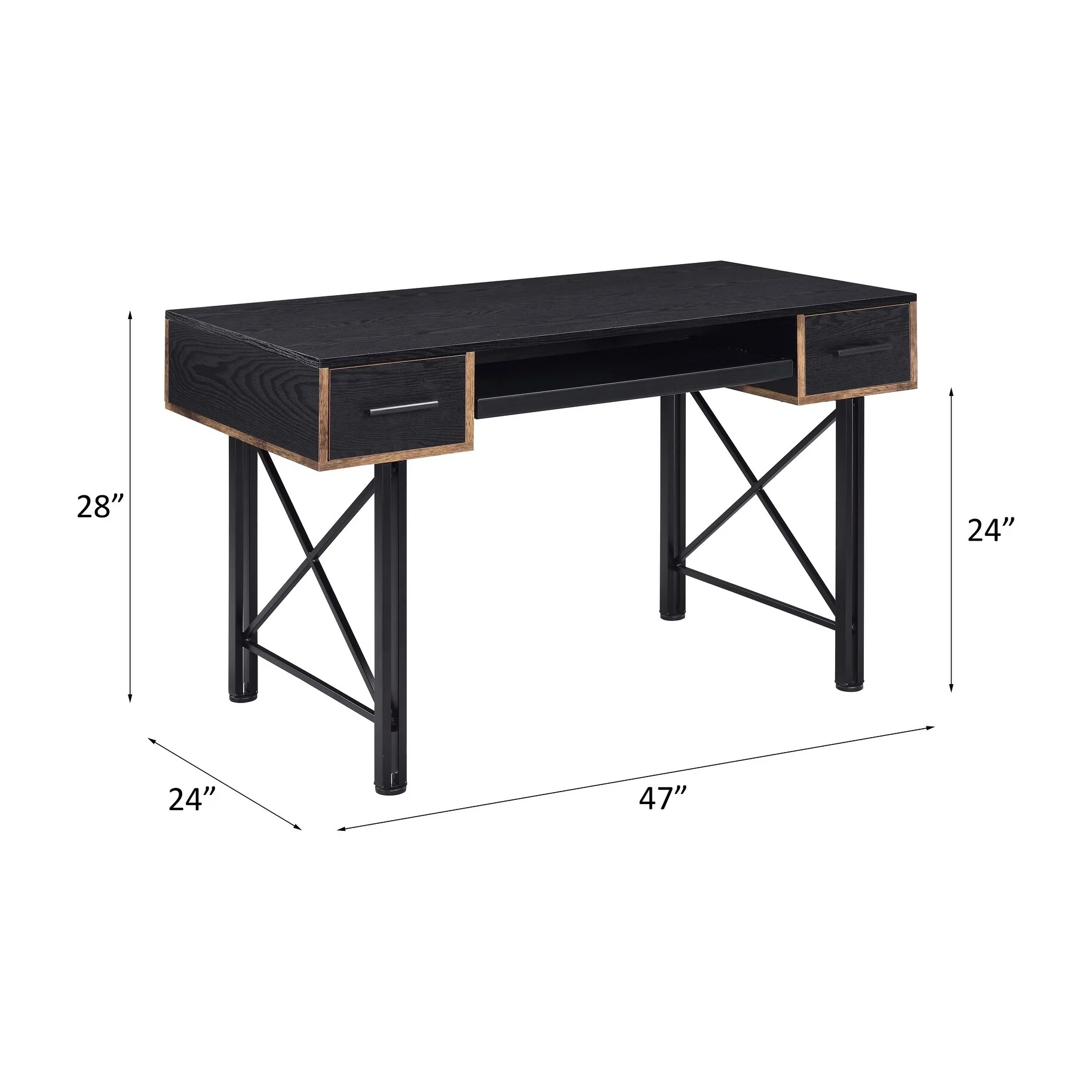 Settea Black Finish Computer Desk