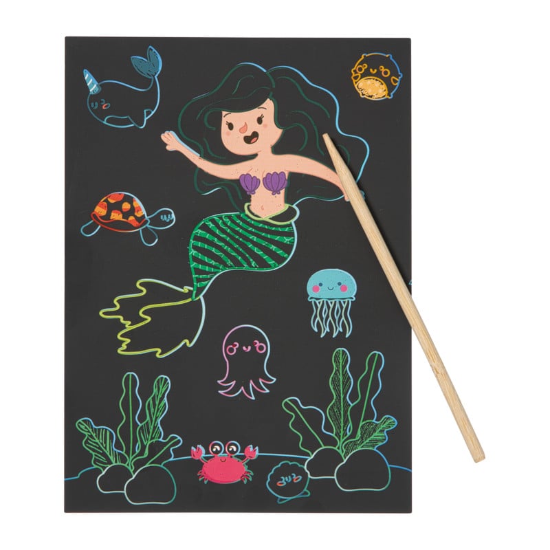 Krasboek zeemeermin - 13x18 cm