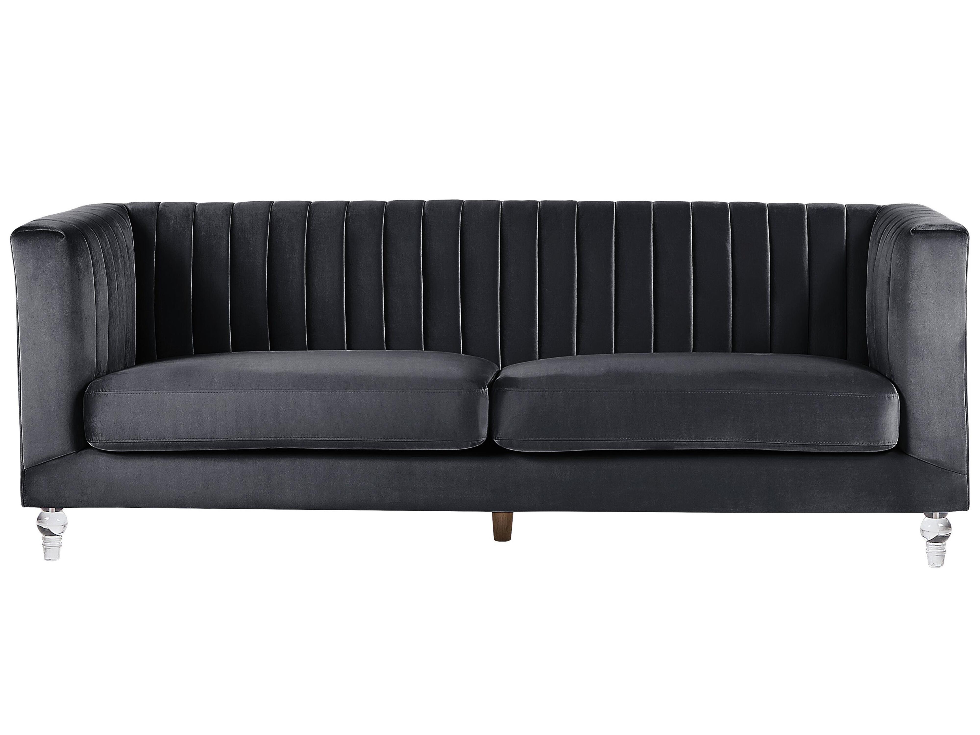 Sofa 3 Seater ARVIKA Velvet Black