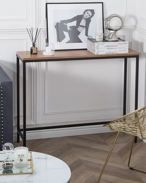 Konsola 100x30 ciemne drewno czarny