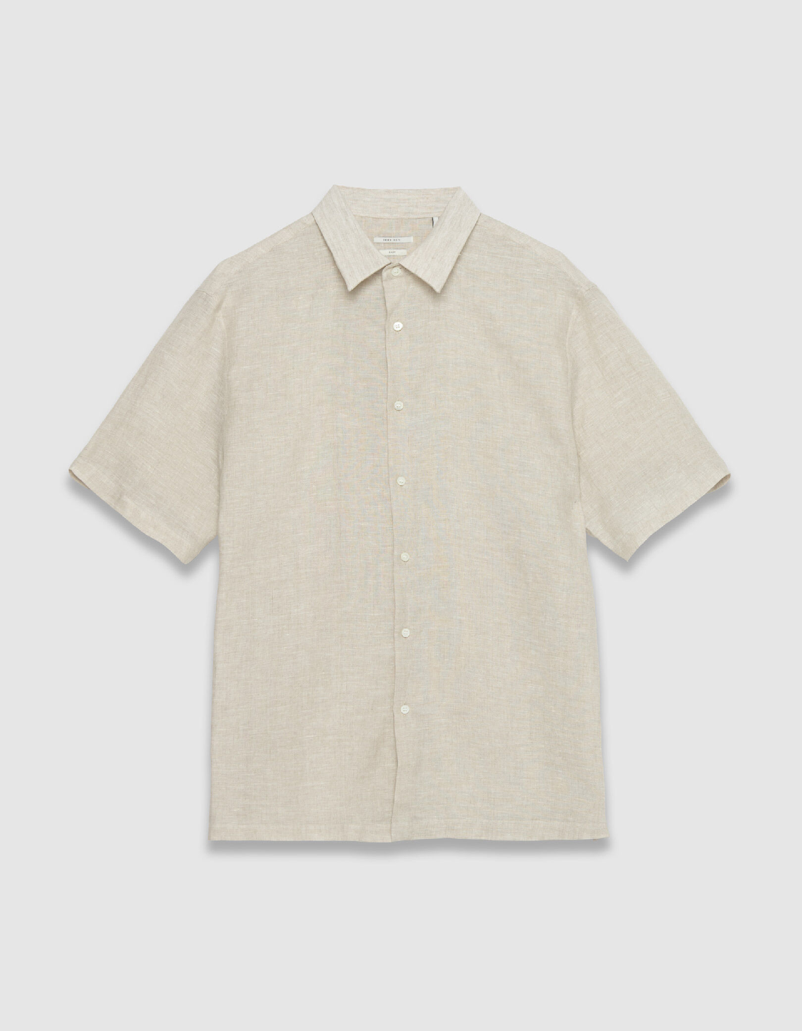 Chemise regular kaki 100% lin Homme