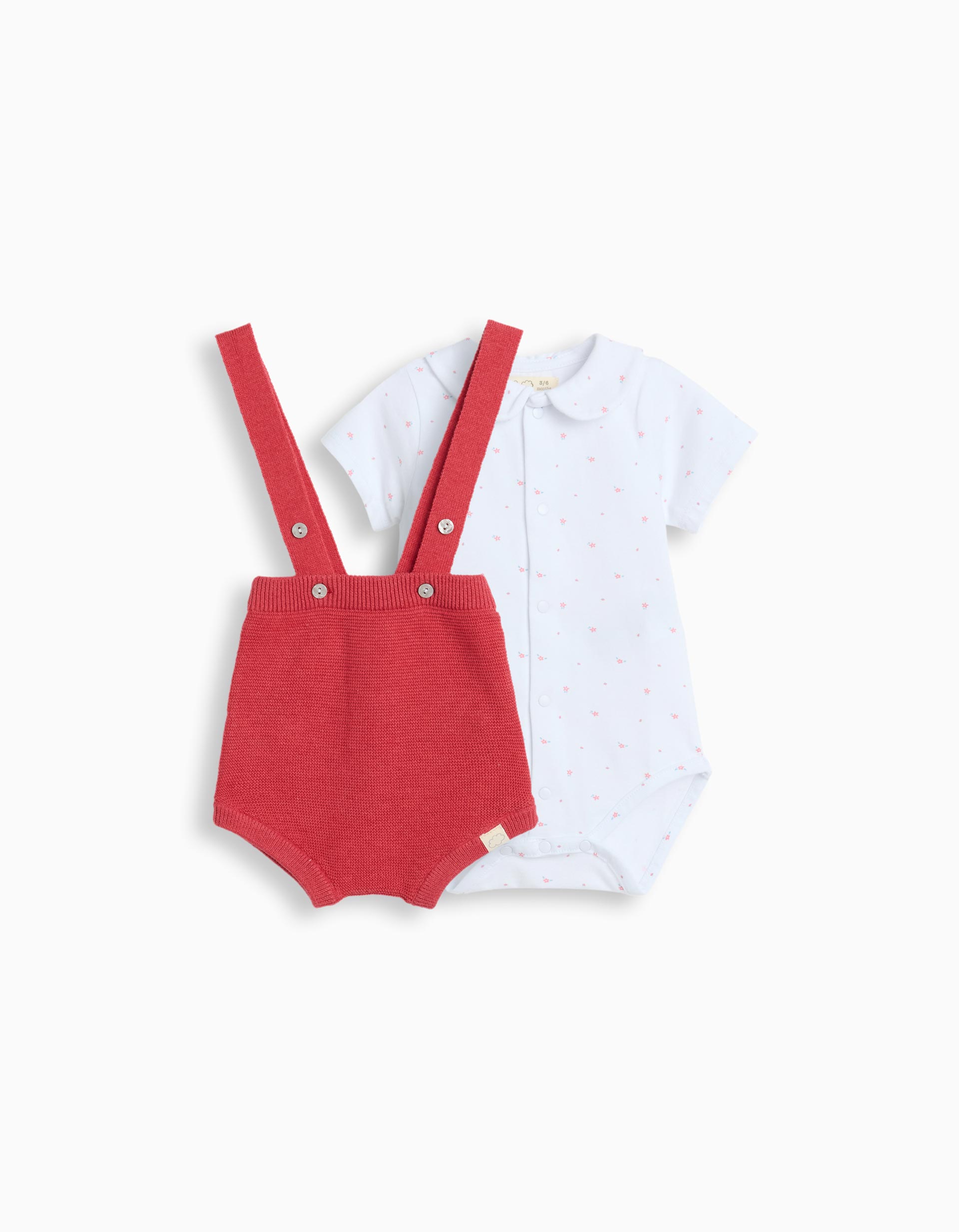 Conjunto Body e Macacão, Recém-Nascido, Vermelho
