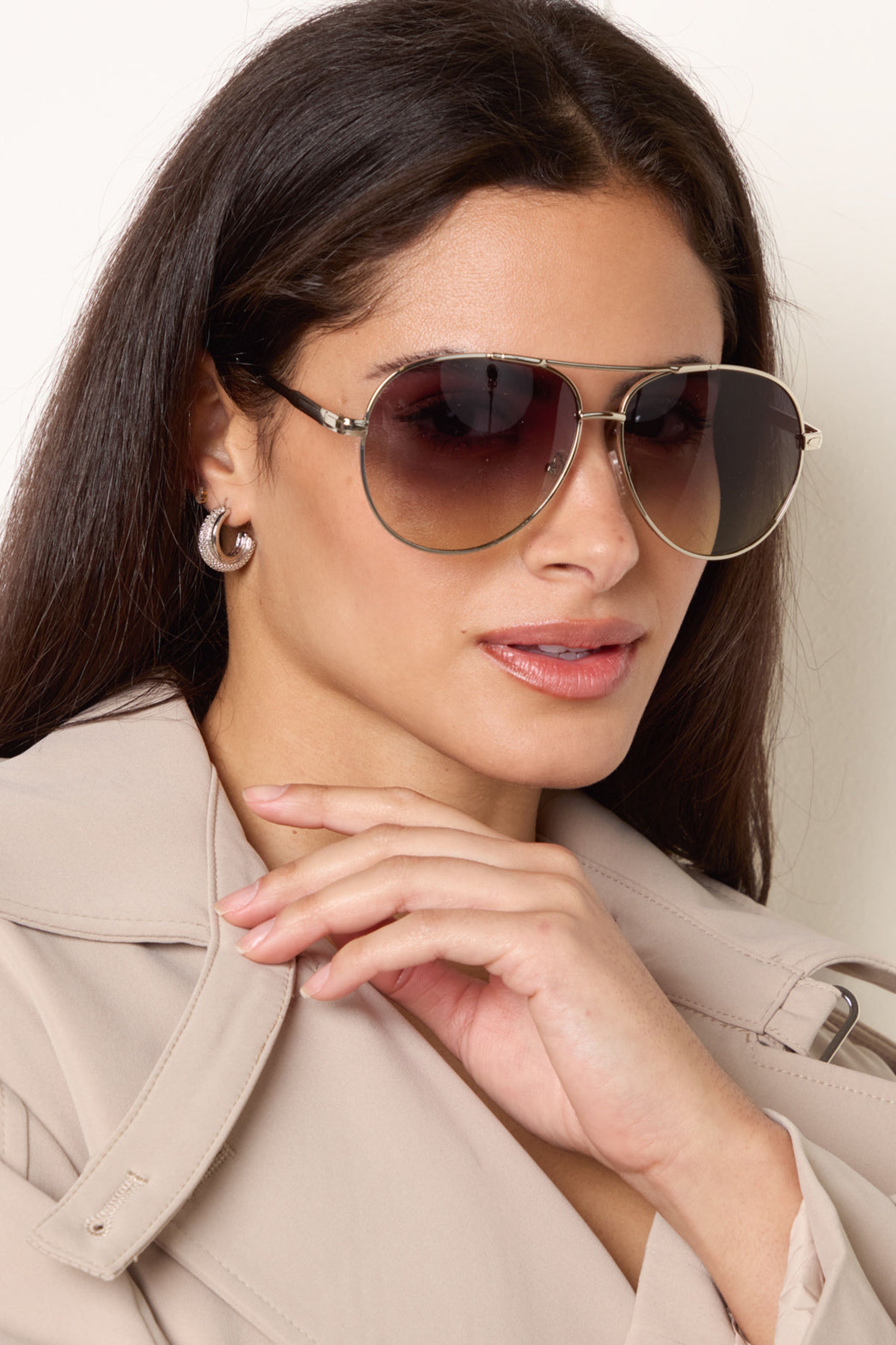 Blue Vanilla Ombre Lens Aviator Sunglasses