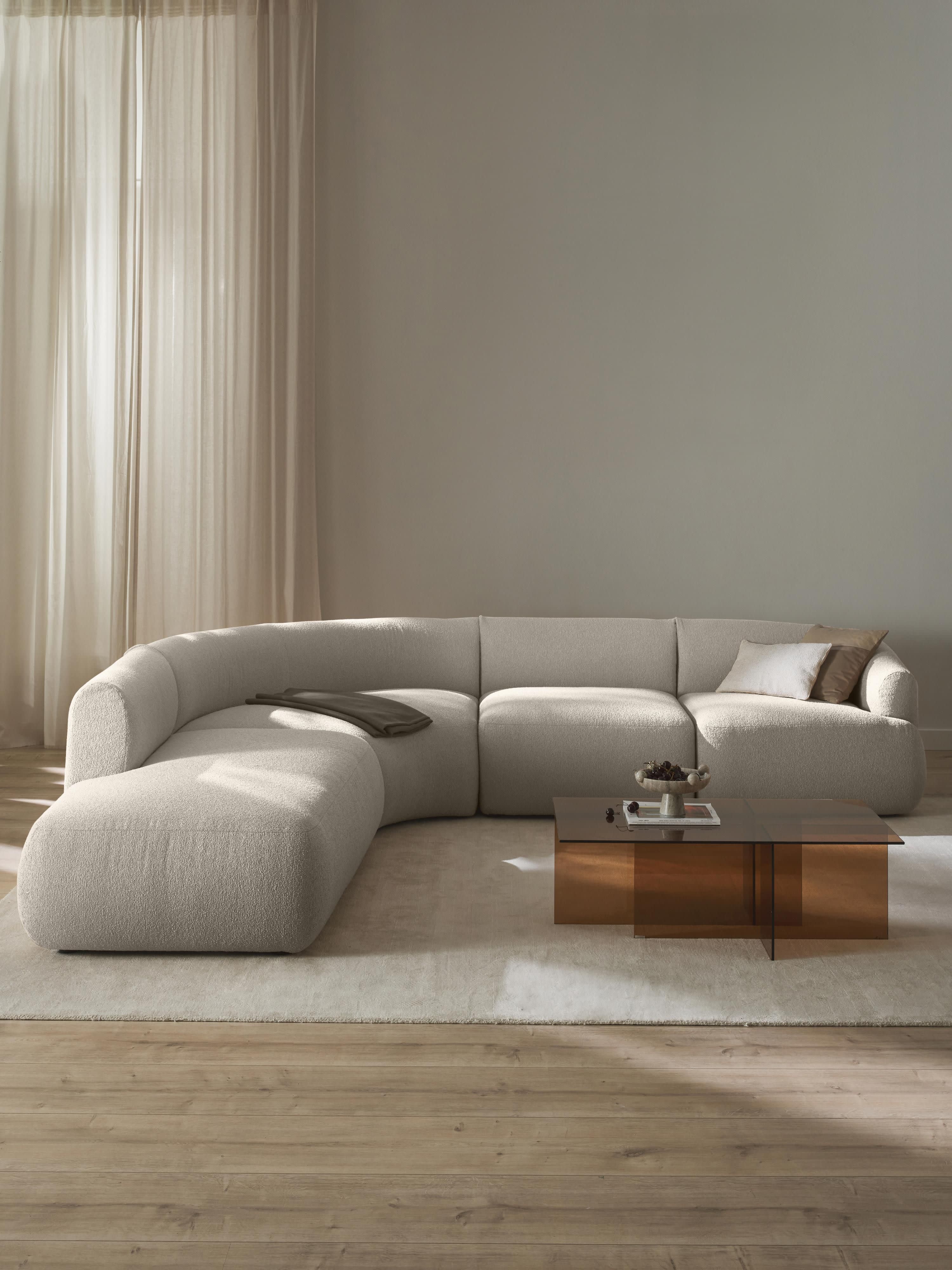 Modulares Bouclé-Ecksofa Sofia (4-Sitzer)