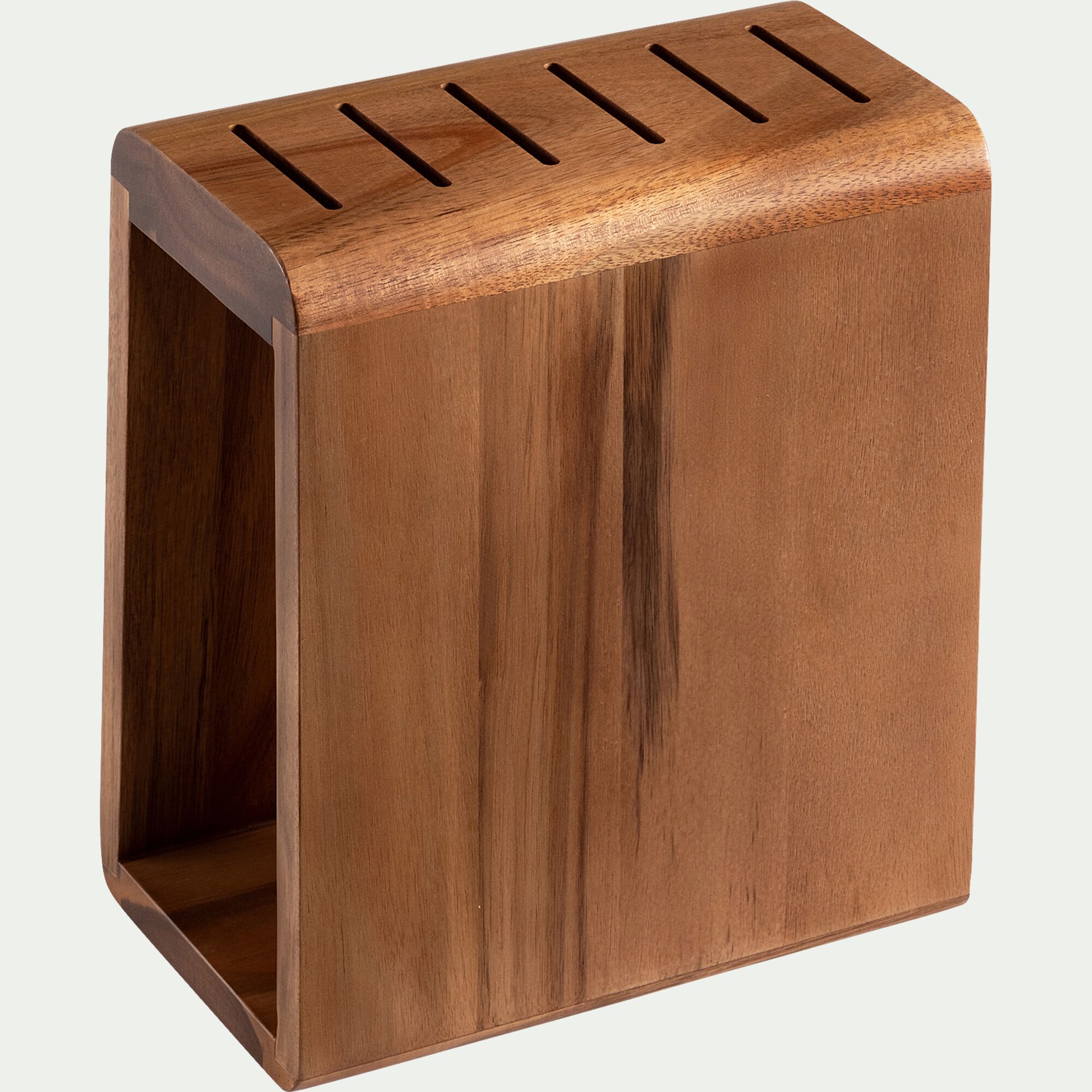 ALISO - Bloc rangement de couteaux en acacia - bois foncé