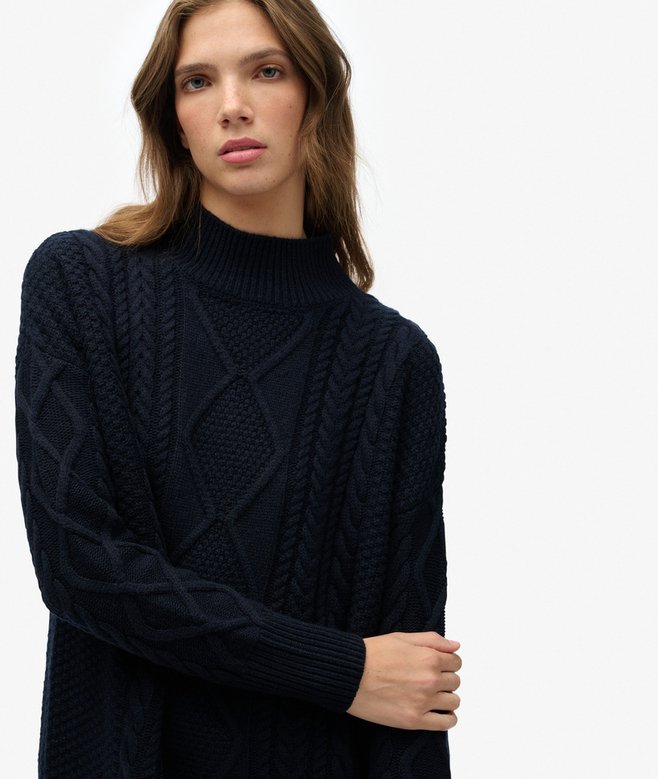 Slouchy Cable Knit Dress